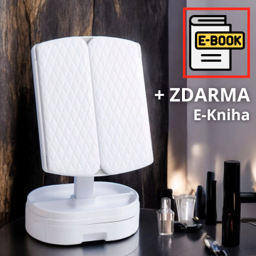 LED Stolní makeup zrcátko + organizér + E-kniha ZDARMA